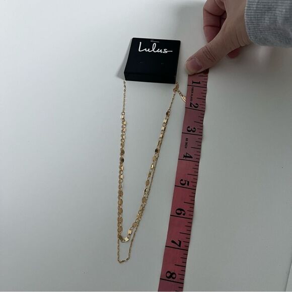 🍭4/$20 New Lulu’s Gold Medallion Double Stranded Choker Necklace - Picture 2 of 6